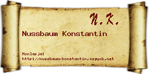 Nussbaum Konstantin névjegykártya